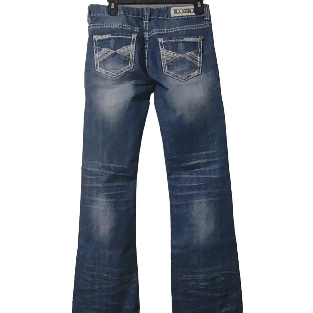 Bootcut Jeans Rock and‎ Roll Cowgirl 27x32 Western Y2K Cowgirl WD-5611 Denim Low